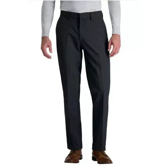 Haggar Men's Flex Dress Pant, Dark Gray, 36x30